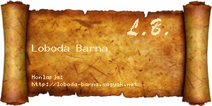 Loboda Barna névjegykártya